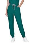 Eadflie Scrubs for Women Medical Scrubs Set - V-Neck Top & Jogger Pants with 5 Pockets, Soft Stretch Woven fabric,Side splits - (Forest Green/S)