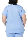 Amazon Essentials Women's Classic Fit V-Neck Short Sleeve Scrub Top (Available in Plus Size), Cornflower Blue, 4X
