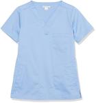 Amazon Essentials Women's Classic Fit V-Neck Short Sleeve Scrub Top (Available in Plus Size), Cornflower Blue, 4X
