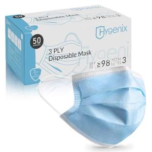 Hygenix 3-Ply Disposable Face Masks (Pack of 50)