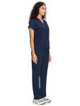 COZYFIT Scrubs for Women Set Medical Uniform - V-Neck Top & Straight Leg Pants with 9 Pockets, Unisex Workwear COZY SCRUBS, Navy Blue, M