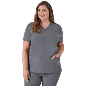 Hanes Women's Scrubs Healthcare Top, Moisture-Wicking Stretch Scrub Shirts, Ribbed Back Panel