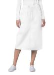 Adar Women's Mid-Calf Drawstring Scrub Skirt - White