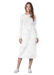 Adar Women's Mid-Calf Drawstring Scrub Skirt - White