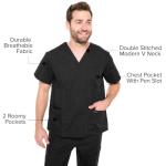 Unisex Black Medical Scrubs Set - Large