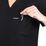 Unisex 7 Pocket & 10 Pocket Scrub Set - Black