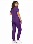 Eadflie Scrubs for Women Medical Scrubs Set - V-Neck Top & Jogger Pants with 5 Pockets, Soft Stretch Woven fabric,Side splits - (Purple/M)