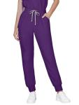Eadflie Scrubs for Women Medical Scrubs Set - V-Neck Top & Jogger Pants with 5 Pockets, Soft Stretch Woven fabric,Side splits - (Purple/M)