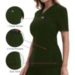 YEZEX Scrubs for Women Set, Medical Scrubs Top & Pants, Women's Jogger Scrub Set w/ 10 Pockets(Army Green)