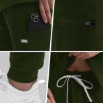 YEZEX Scrubs for Women Set, Medical Scrubs Top & Pants, Women's Jogger Scrub Set w/ 10 Pockets(Army Green)