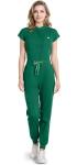 Eadflie Scrub Jumpsuit for Women - Stand-Up Collar One Piece Scrubs, 7 Pockets Comfortable Scrubs Set for Nurses & Doctors- [Hunter Green/S]