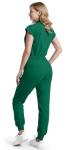 Eadflie Scrub Jumpsuit for Women - Stand-Up Collar One Piece Scrubs, 7 Pockets Comfortable Scrubs Set for Nurses & Doctors- [Hunter Green/S]