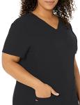 HeartSoul Women's Pitter-Pat V-Neck Scrubs Shirt, Black, X-Large