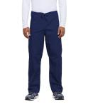 Cherokee Unisex Scrub Set for Men & Women, V-Neck Top & Drawstring Cargo Pant, Easy Care & Fade Resistant – CK00044C, XL, Navy