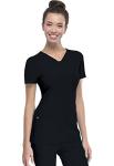 HeartSoul Women's Pitter-Pat V-Neck Scrubs Shirt, Black, X-Large