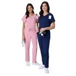 Hanes Women's Scrub Top, Comfort Fit 3-Pocket Healthcare Top for Women, Moisture-Wicking Medical Scrub Shirt