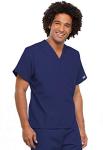 Cherokee Unisex Scrub Set for Men & Women, V-Neck Top & Drawstring Cargo Pant, Easy Care & Fade Resistant – CK00044C, XL, Navy