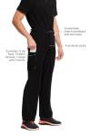 Cherokee Infinity Men Scrub Pants, 6 Pockets, Tapered Leg with Zip Fly Front and Inside Functional Drawstring Cargo - CK200A, L, Black