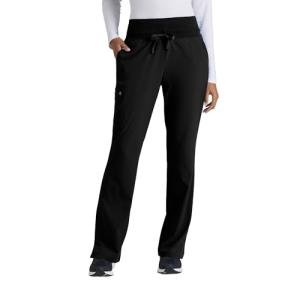BARCO One Stride Classic Fit Scrub Pant for Women – Black, 5-Pocket Mid-Rise Pants w/ 360 Spandex Stretch, Moisture Wicking, Anti-Static and Quick-Shed –XS, Regular Fit