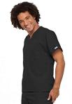 Cherokee Unisex Scrub Set for Men & Women, V-Neck Top & Drawstring Cargo Pant, Easy Care & Fade Resistant – CK00044C, L, Black