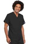 Cherokee Unisex Scrub Set for Men & Women, V-Neck Top & Drawstring Cargo Pant, Easy Care & Fade Resistant – CK00044C, L, Black