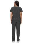 floralhue Scrubs for Women Set, Medical Women Scrubs, V-Neck Top and Straight Leg Pants with 11 Pockets (Relaxed Fit), Dark Grey, M