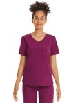 ScrubStar Womens Sweetheart V-Neck Scrub Top Soft Stretch Nursing Uniform with 3 Pockets Womens Medical Scrubs for Women, M, Wine