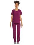 ScrubStar Womens Sweetheart V-Neck Scrub Top Soft Stretch Nursing Uniform with 3 Pockets Womens Medical Scrubs for Women, M, Wine