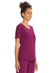 ScrubStar Womens Sweetheart V-Neck Scrub Top Soft Stretch Nursing Uniform with 3 Pockets Womens Medical Scrubs for Women, M, Wine