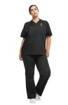 allheart Scrubs for Women and Men Medical Scrub Set with V-Neck Top & Cargo Pants, Unisex Nursing Uniform with 5 Pockets, L, Black
