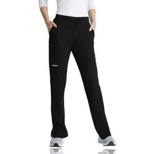 BARCO Skechers Vitality Charge Slim Fit Scrub Jogger for Women – Black, Mid-Rise, 4-Pocket Bottoms w/ 4-Way Stretch – Moisture Wicking, Quick-Shed, Anti-Static – Large, Petite Fit