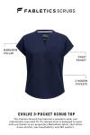 Fabletics Women's Evolve 3-Pocket Scrub Top with an Oversized Fit - MotionTech, 4-Way Stretch, Wrinkle-Resist, Anti-Shrink, XL, Navy
