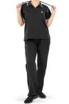 Reinwaete Scrubs for Women Set—Stretch Medical Uniform Scrubs—Zipper Stand Collar Top and Stretch Work Pants Set with 11 Multi-Function Pockets