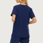 Nautica Womens Scrubs Tops, V-Neck Breathable Scrub Tops Women, 3 Pocket Stretch Fabric Scrubs for Women, Medical Scrub Shirt Navy