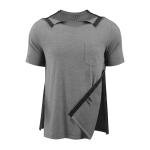 Post Shoulder Surgery Shirts for Men Full Snap Open Tear Away Short Sleeve T Shirts Easy Chemo Port Access Tee Rotator Cuff Surgery Recovery Shirt(LG XL)