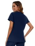 COZYFIT Scrub Tops for Woman - Soft Stretch, V-Neck Top Scrubs with 3 Pockets, Easy Care for Women Navy Blue