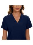 COZYFIT Scrub Tops for Woman - Soft Stretch, V-Neck Top Scrubs with 3 Pockets, Easy Care for Women Navy Blue
