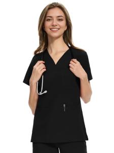 CozyFit Women's Stretch V-Neck Scrub Top, XL
