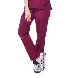 Dagacci Medical Uniform Women and Men Unisex Medical Scrubs Pants 2X-Large Burgundy