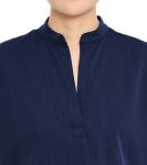 Medical Scrub Tops for Women - Mandarin Collar Soft Stretch Women’s Scrub Top, Relaxed Fit Scrub Shirts Navy Blue