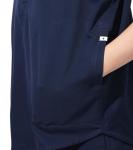 Medical Scrub Tops for Women - Mandarin Collar Soft Stretch Women’s Scrub Top, Relaxed Fit Scrub Shirts Navy Blue