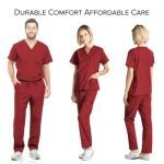 Dagacci Medical Uniform Women and Men Unisex Medical Scrubs Pants 2X-Large Burgundy