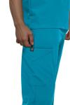 Monarch Uniforms Men's Jogger Scrub Set Tuck-in Scrubs for Men with Jogger Pants and One Pocket Top (Caribbean Blue,Medium)