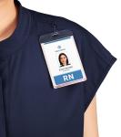 Medical Scrub Tops for Women - Mandarin Collar Soft Stretch Women’s Scrub Top, Relaxed Fit Scrub Shirts Navy Blue