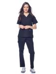 Dagacci Unisex Medical Scrub Set - Black Large