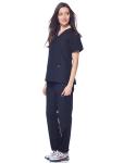 Dagacci Unisex Medical Scrub Set - Black Large