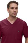 Monarch Uniforms Men's Scrub Set V-Neck Scrub Sets with Nine Large Pockets(Burgundy,Medium)