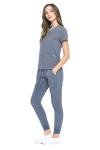 Unisex 4-Way Stretch Jogger Scrub Set - Pewter Gray