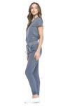 Unisex 4-Way Stretch Jogger Scrub Set - Pewter Gray