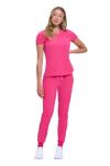 Women's Cool Stretch Yoga Jogger Scrub Set - Hot Pink
